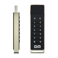 Metal encrypted USB flash drive with digital button and 64GB capacity