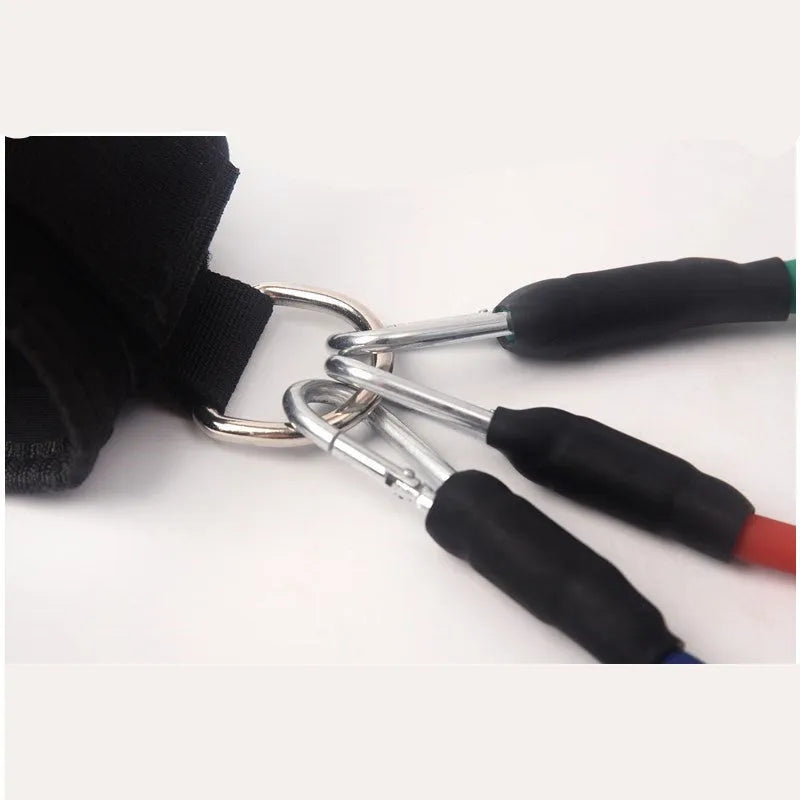 Black pull rope set for taekwondo leg training and explosive force development