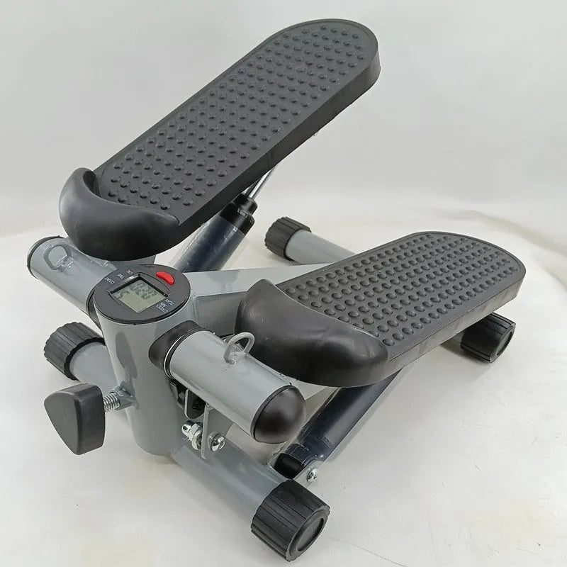 Silver grey household mini treadmill waist slimming machine with hydraulic resistance pedal exercise equipment