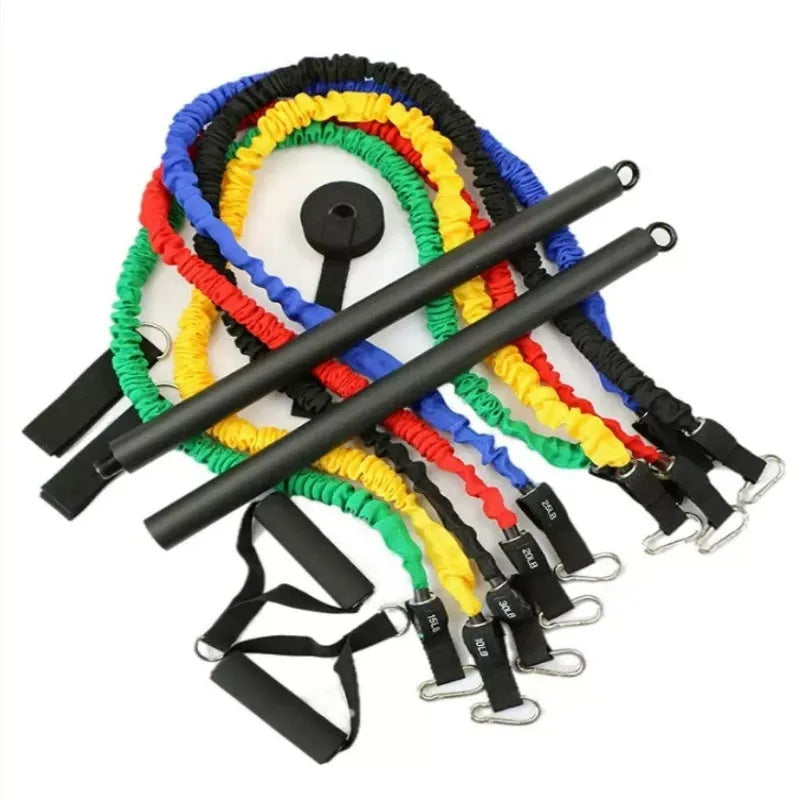 Two-segment yoga pilates push-and-pull fitness stick for resistance training