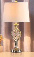 Modern alloy bedside lamp with touch dimming and a USB charging port on the base.