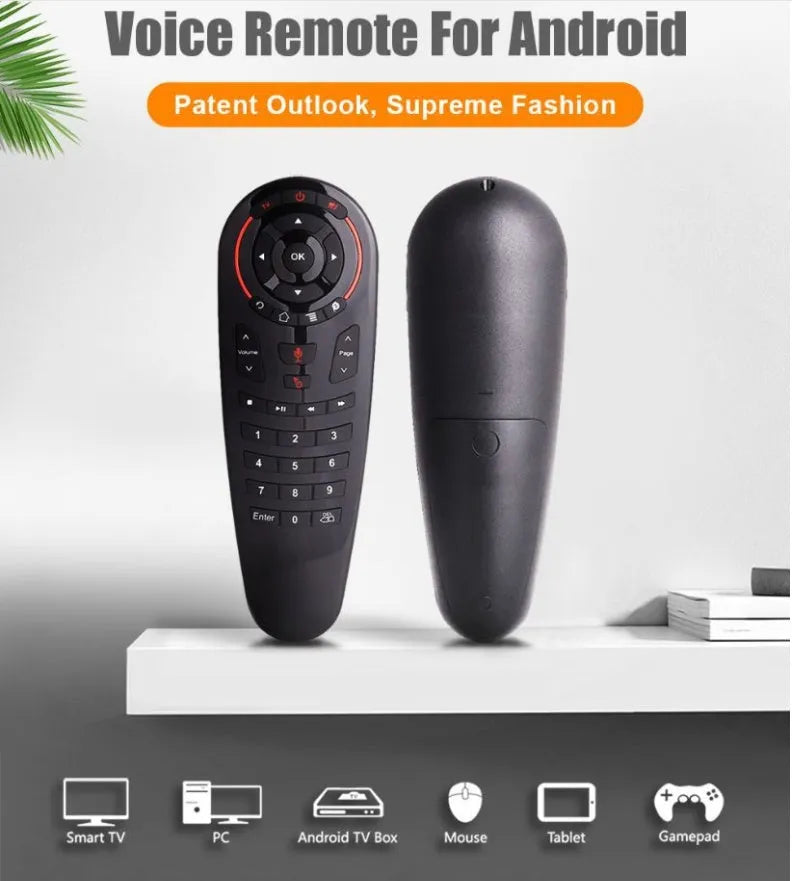 G30 wireless keyboard remote control with nano receiver on a table.