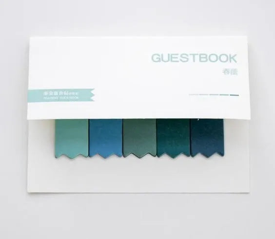 Gradient colour self-adhesive office memos, 12cm x 8.5cm rectangular sticky notes in eight styles