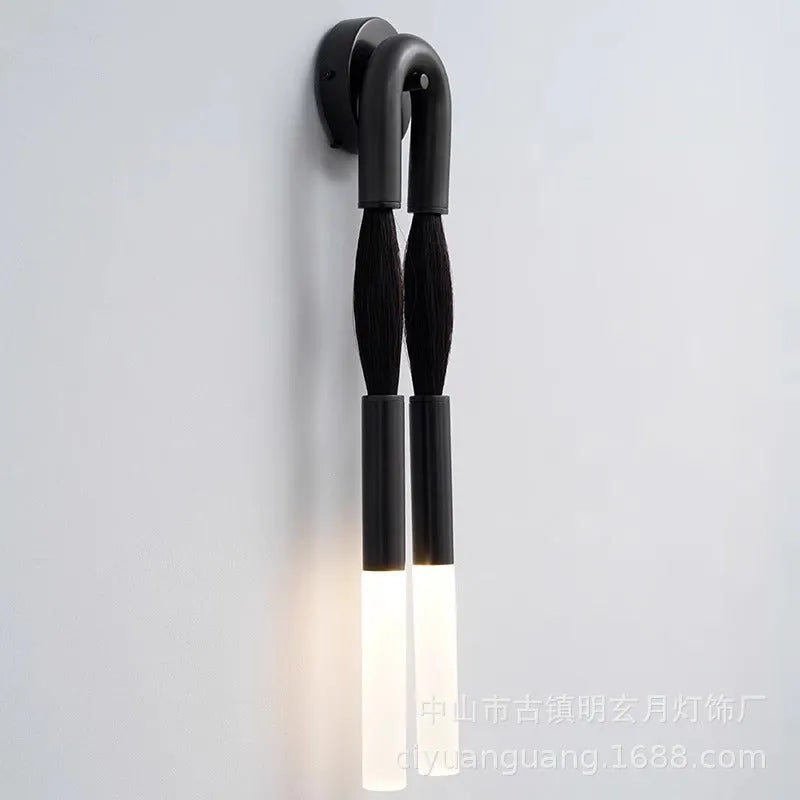 Horse hair wall chandelier with iron body, shown in black, copper, or nickel, 220V wall light
