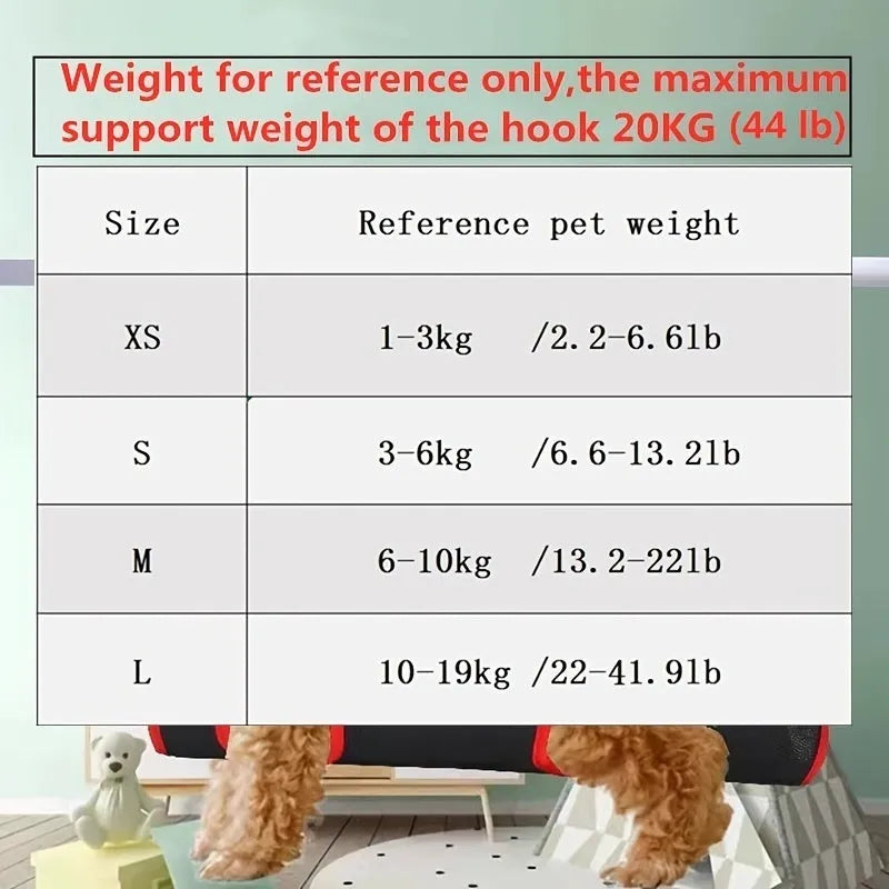 Pet grooming restraint hammock with hanging straps for cat and dog nail trimming and bathing