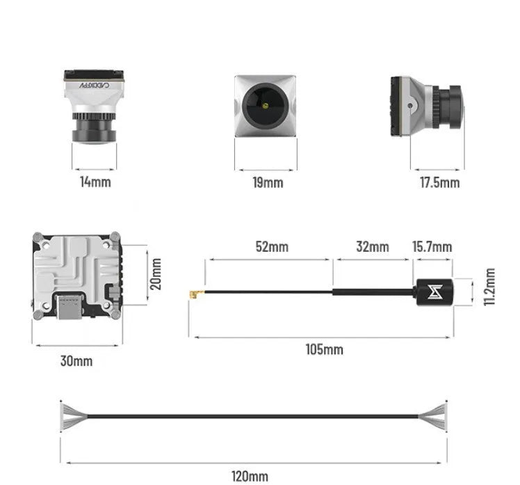 Silver Caddx ADAPTS DJI FPV digital image transmission machine and Polar Vista kit with screws.