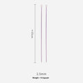 Set of lengthened double-ended crochet hooks in various sizes from 2.0mm to 10.0mm with protective end caps.