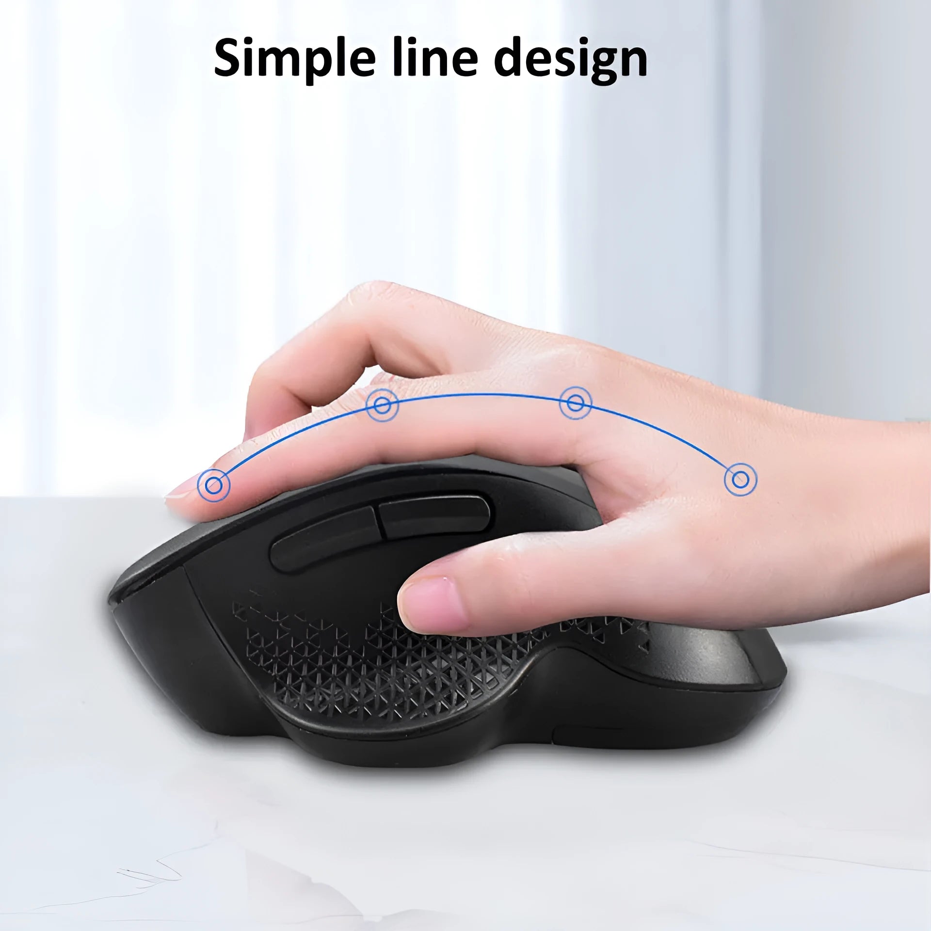 Black and grey wireless optical mouse for laptops with USB charging cable