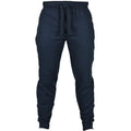 Men's solid colour fleece sweatpants with drawstring waistband in loose fit pencil pant style