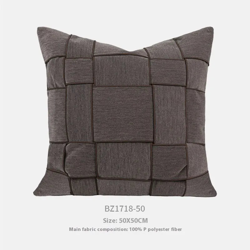 50x50cm chenille woven sofa cushion in choice of seven colours with feather velvet filler