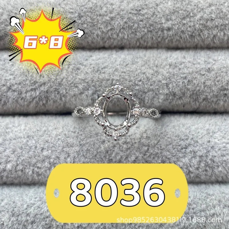 Oval denier ring with open mouth design, 6x8 main stone, and five-pointed star motif in electroplated copper