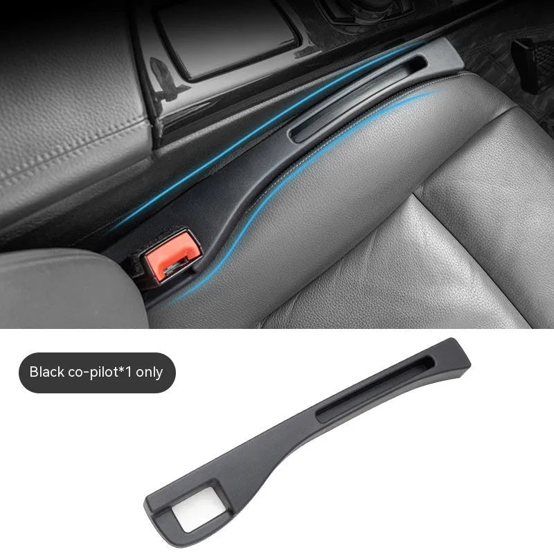 Plastic car seat gap storage organiser pocket in black colour with handle