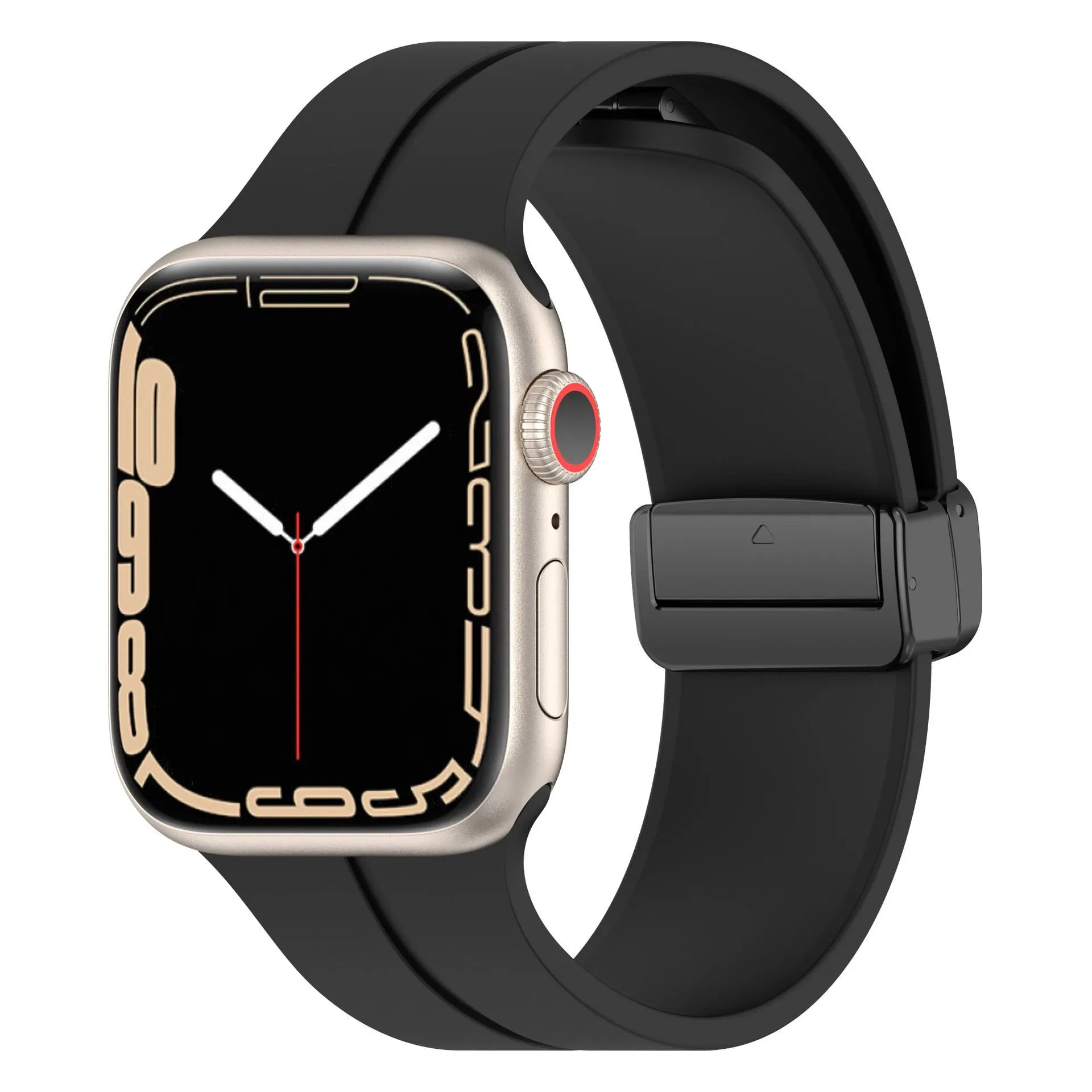 Silicone magnetic band for Apple Watch in black, size 42mm