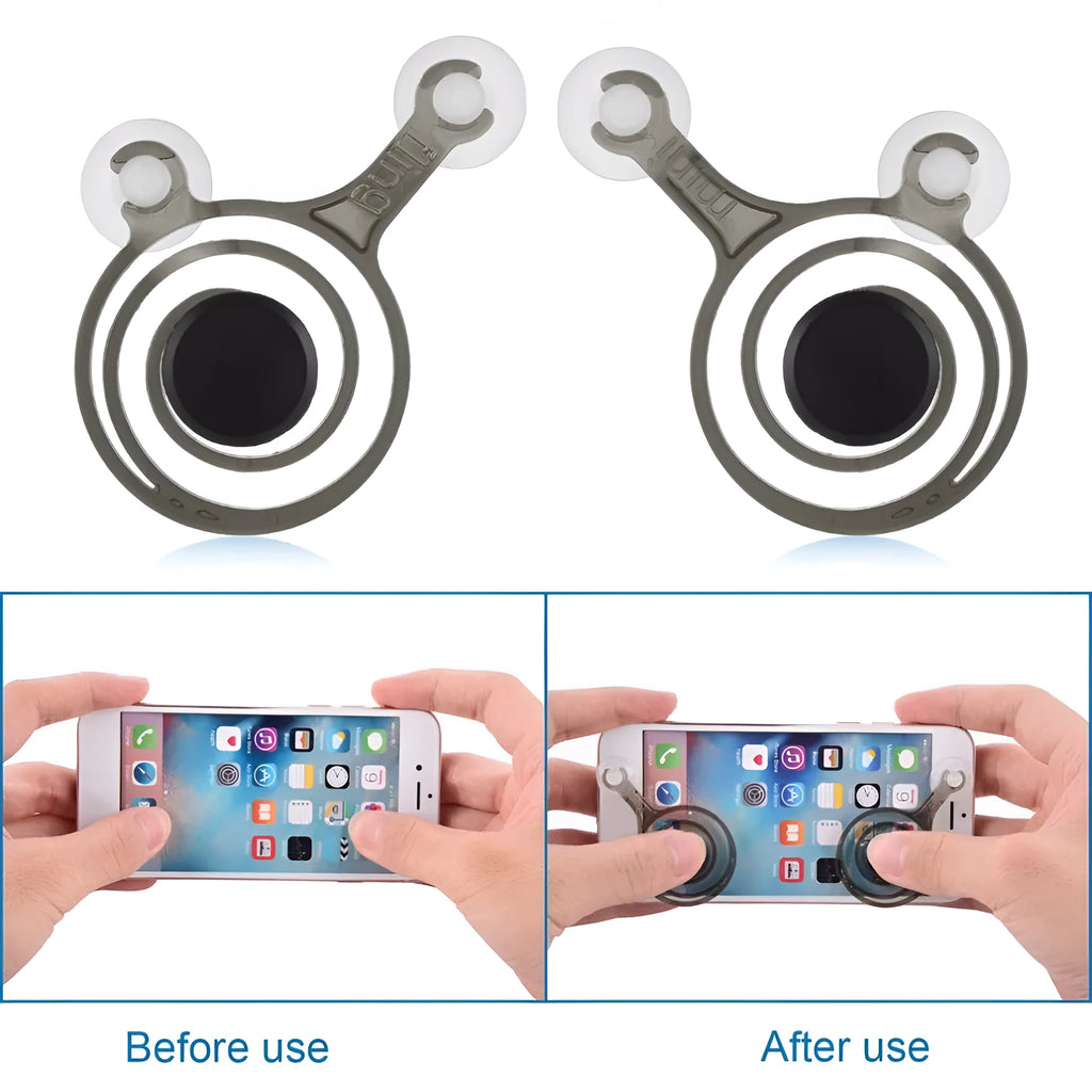 Pair of clear and black mini joysticks for mobile phone gaming touch screen control
