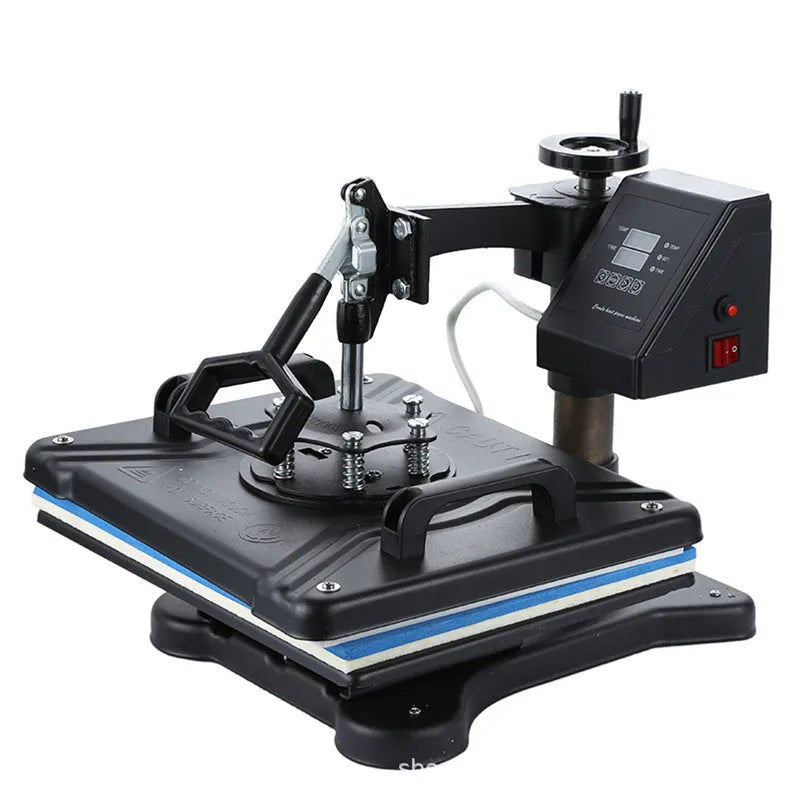 Black thermal transfer heat press machine with 70cm platen for t-shirt and fabric printing