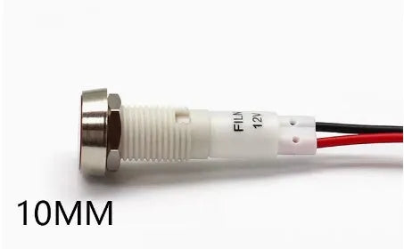 10mm stainless steel edge indicator light with wire in five colour options