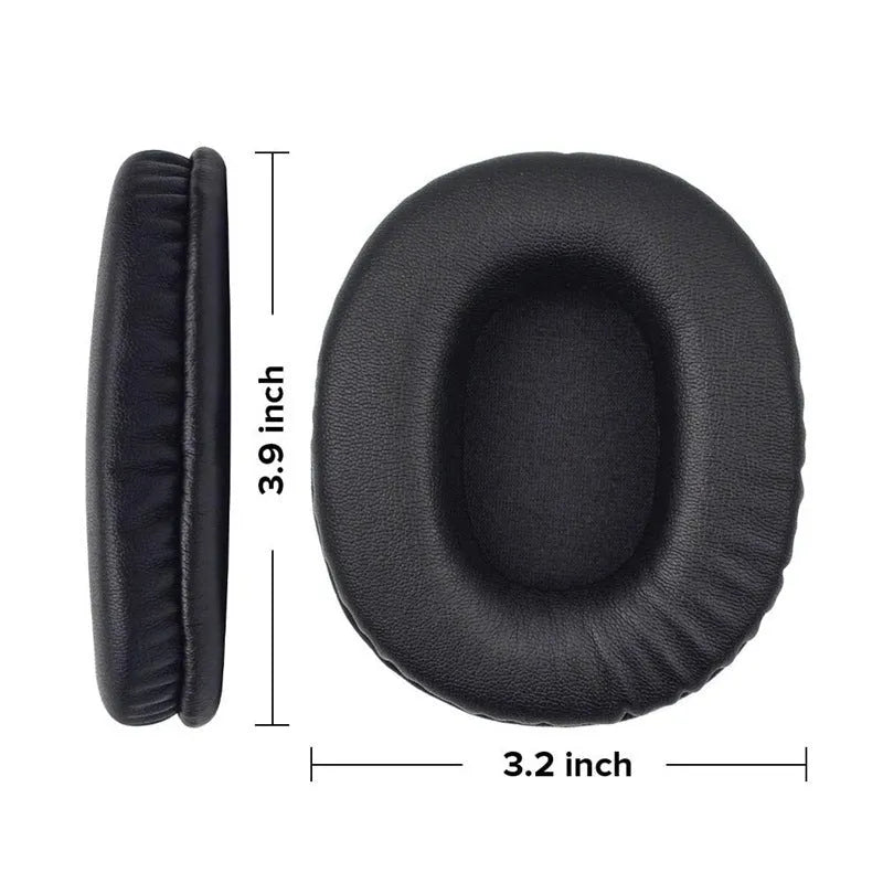 Black soft PU leather replacement earmuffs for Sony 1R headphones shown in two-pack