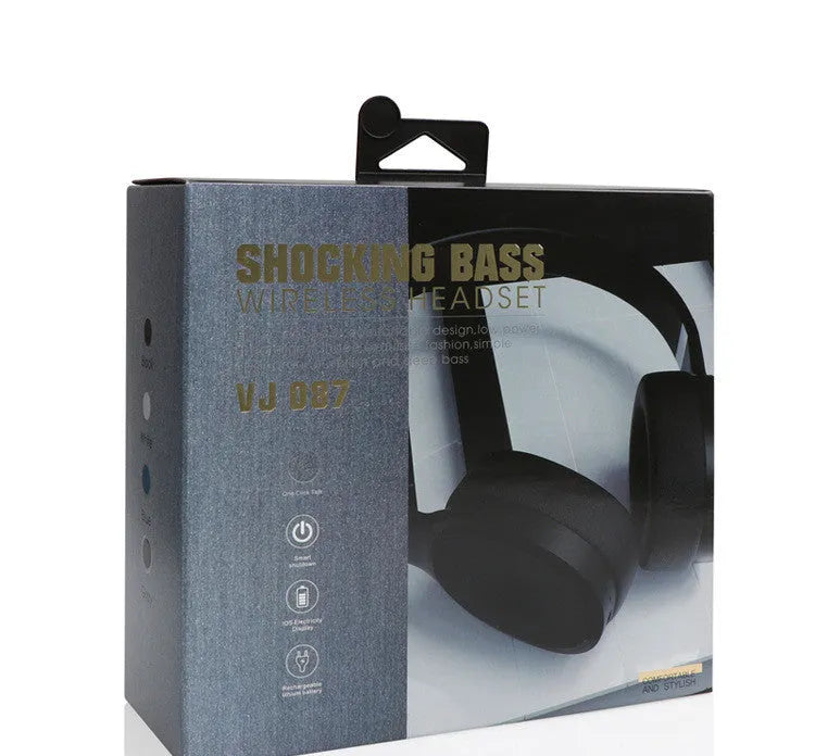 Wireless Bluetooth headset in black colour with adjustable headband and memory foam ear cushions