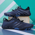 Beach running shoes with Lycra stretch fabric upper in various colours, showing casual design.