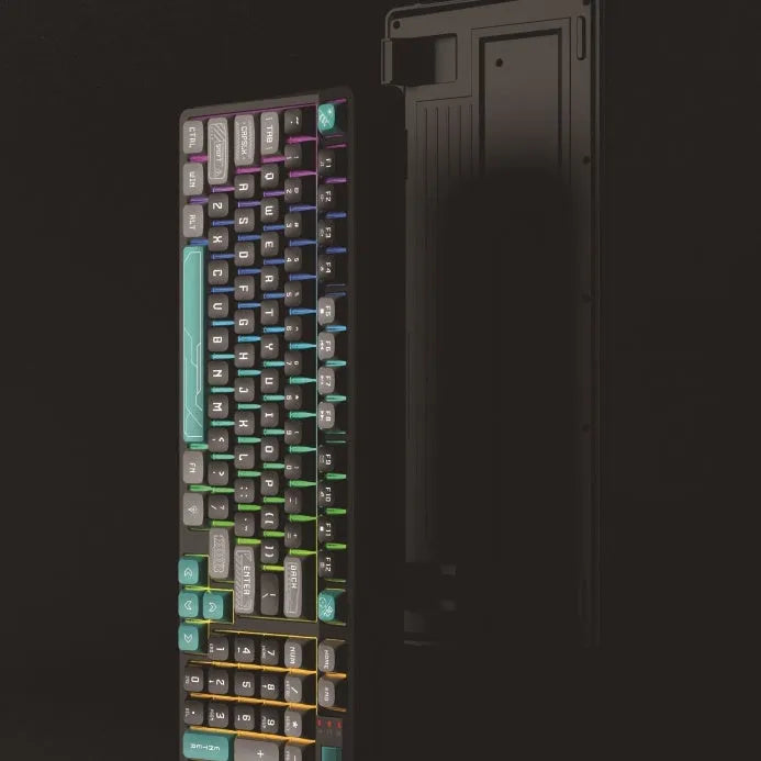 USB luminous desktop keyboard with backlit keys and long cable in one of four colour options