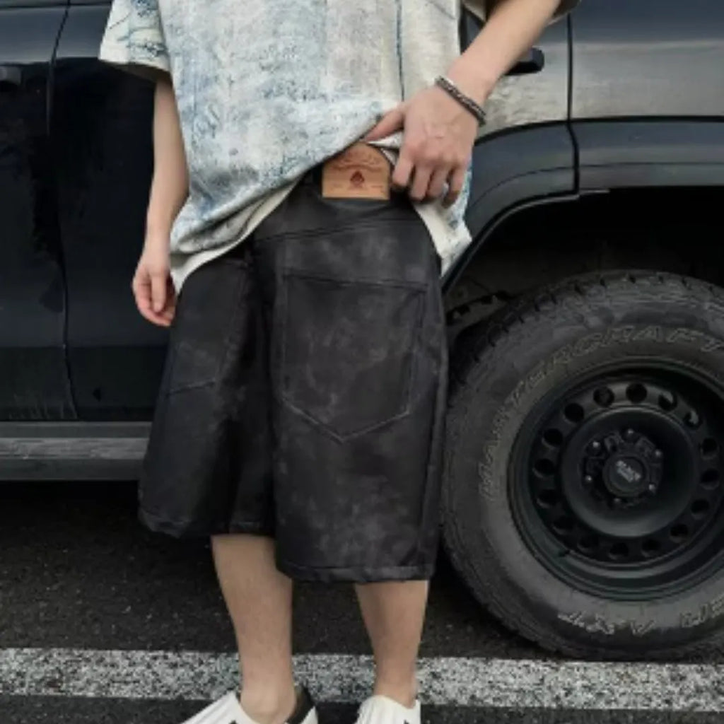 Korean style loose fit T-shirt with tie-dye print design and short sleeves