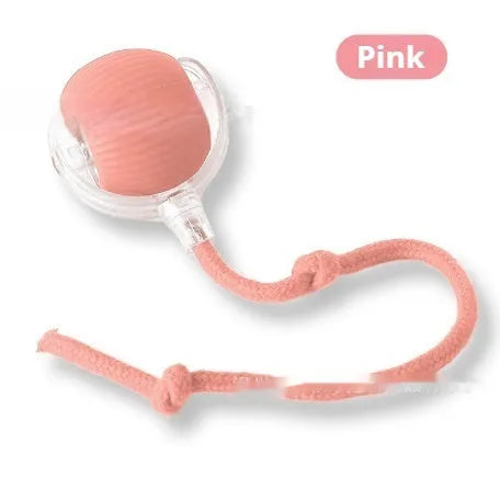Silicone cat rolling ball toy in three colour options for self-play and feline entertainment
