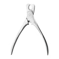 Silver professional stainless steel pet nail clipper with a safety guard for dogs and cats.