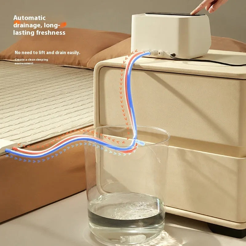 White Aideng plush electric water blanket with smart host controller for under-bed heating.