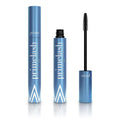 Eye black makeup compact with built-in brush applicator for eyebrows and eyelashes
