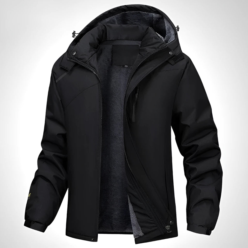 Men's plus size loose fit hooded winter coat in Army Green colour