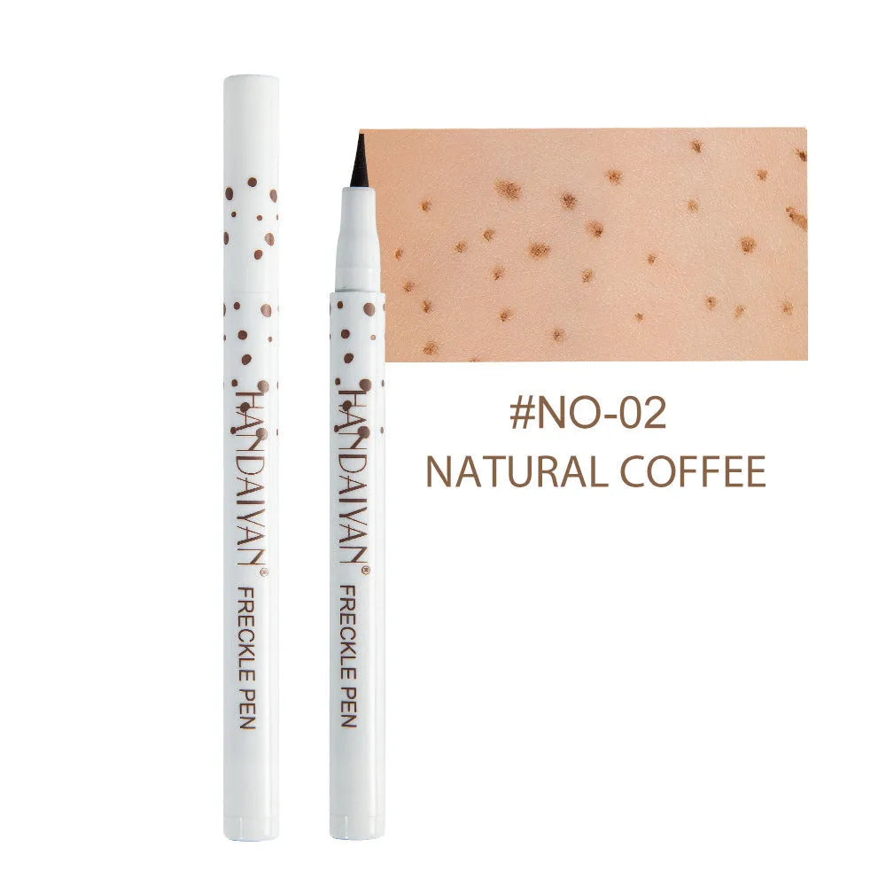 Dark brown freckle pen with precision tip for applying natural-looking waterproof fake freckles