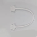 Small purple silicone wire winder clip with magnet for organising headphone and phone cables.