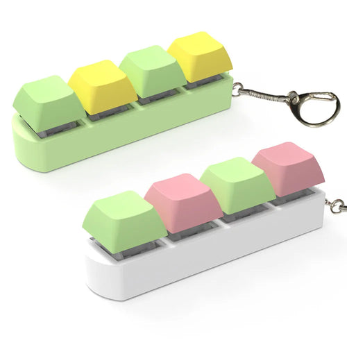 4-key keyboard switch shaft tester with transparent bottom shell showing switch sockets