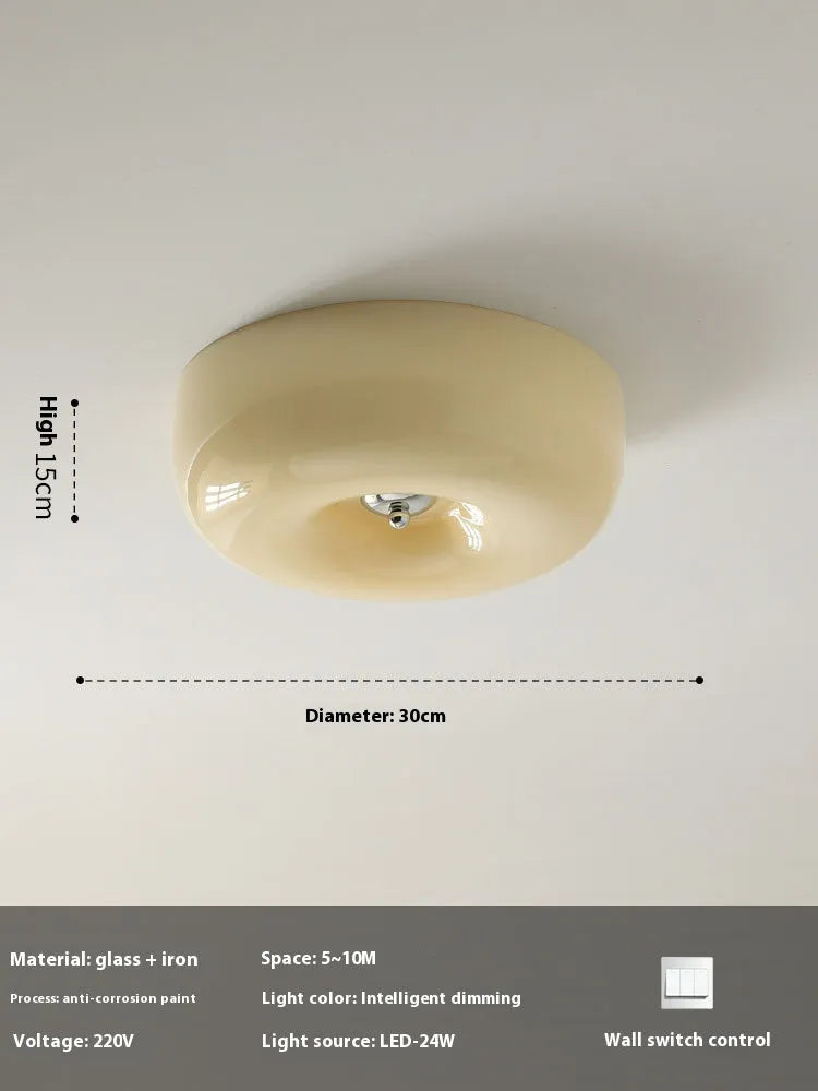 Cream colour American style ceiling lamp with three-colour light setting in 30cm or 40cm size.