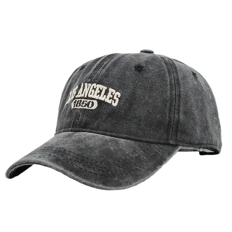 Acrylic personalised distressed letters embroidered peaked cap with conical retro crown