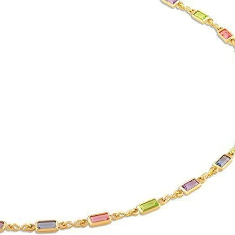 Ladies geometric crystal necklace with adjustable 41-50cm chain and electroplated random colour finish