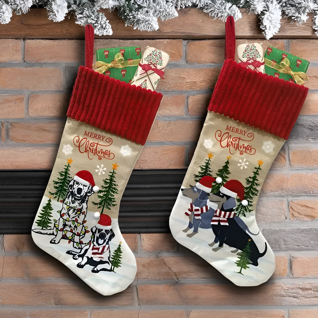 Cloth Christmas tree pendant gift bag with rustic American pastoral design