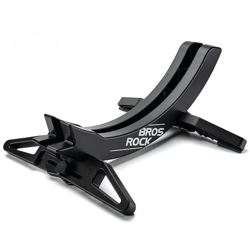 Black and green ABS plastic bicycle parking rack holder with fixed wall mounting bracket.