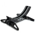Black and green ABS plastic bicycle parking rack holder with fixed wall mounting bracket.