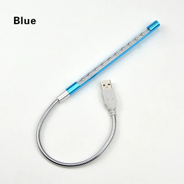 Aluminium alloy spiral USB desk lamp in six colour options with metal holder