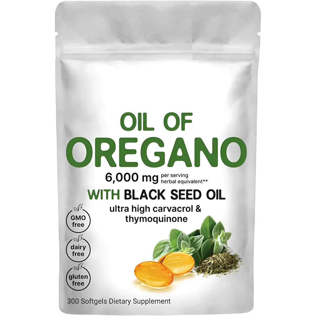 Pack of Butter Black Seed Oil Soft Capsules dietary supplement, showing pack size options of 180 or 300 tablets.