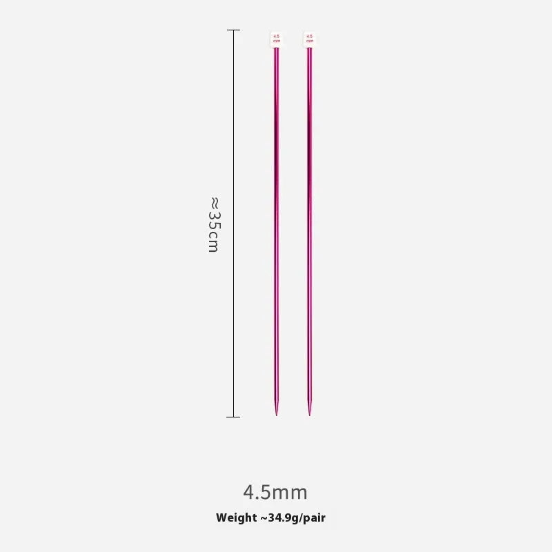Set of lengthened double-ended crochet hooks in various sizes from 2.0mm to 10.0mm with protective end caps.
