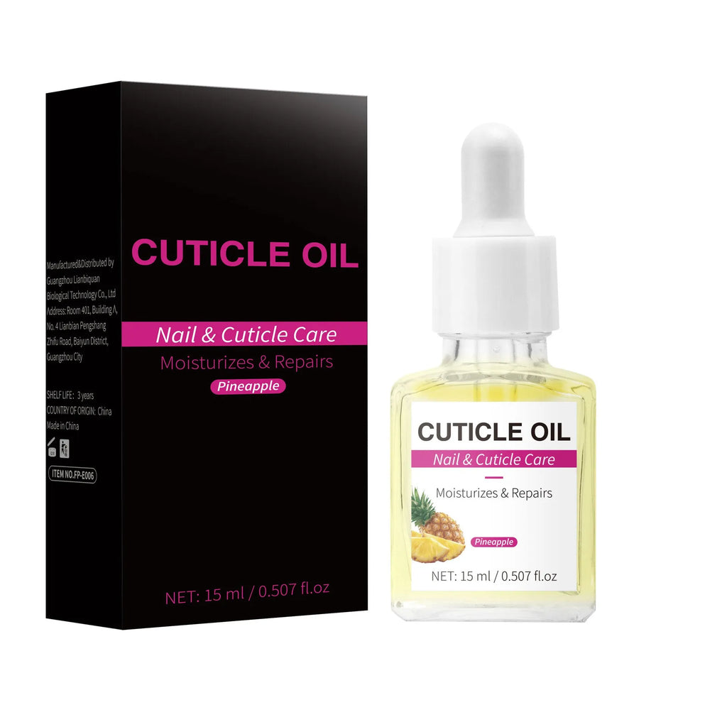 15ml moisturising nail cuticle oil bottle with integrated applicator for dry cuticle care