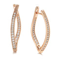 Geometric-shaped copper drop earrings for women with zircon stones, shown as a pair.