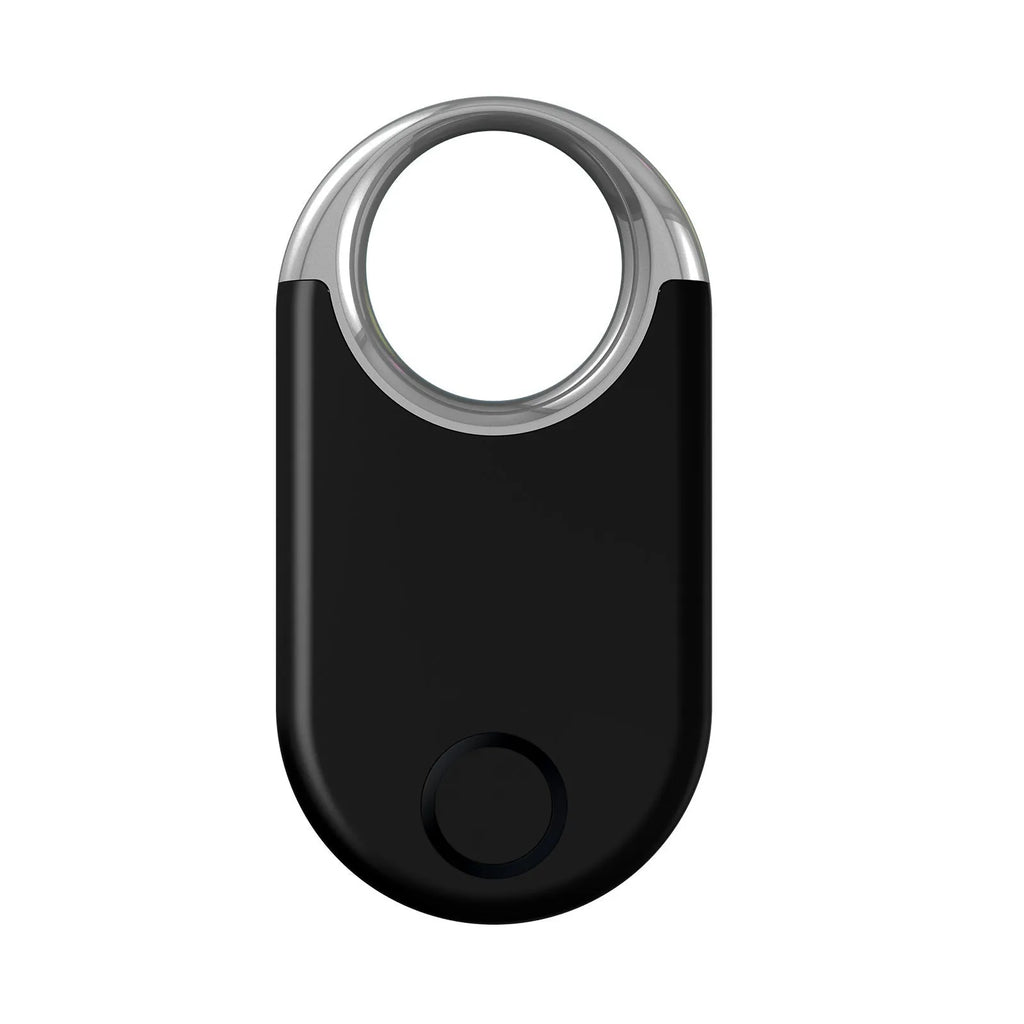 Small black and white GPS anti-loss tracker device with USB charging port.