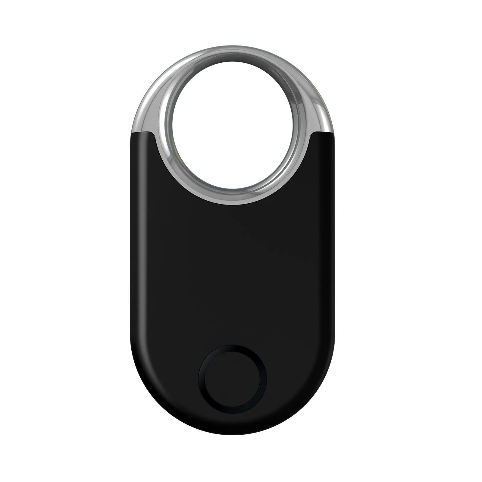 Small black and white GPS anti-loss tracker device with USB charging port.