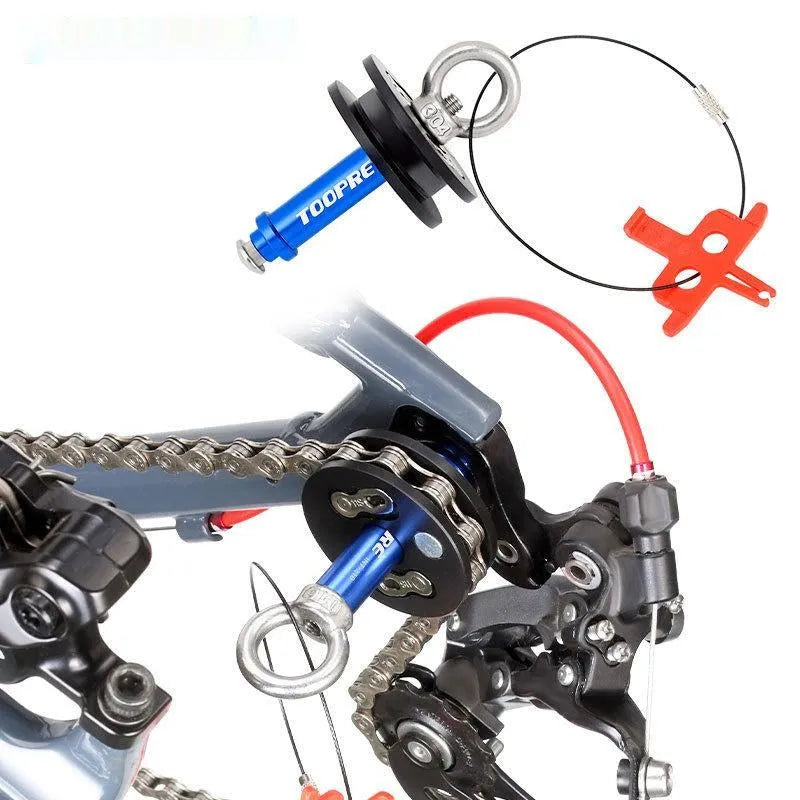 Aluminium alloy bicycle chain holder tool with barrel shaft design for quick release bike maintenance