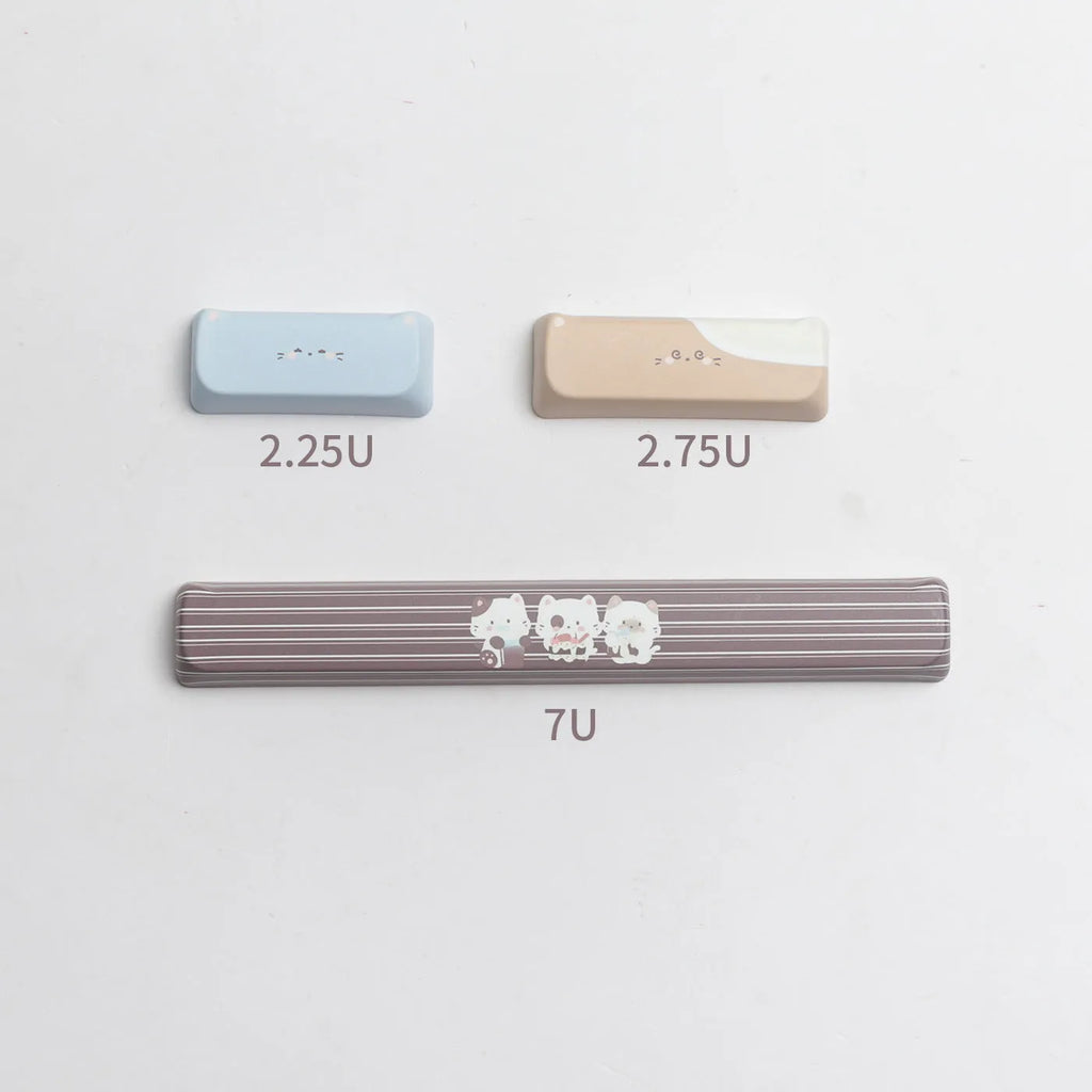 High Sea Salt Cat PBT sublimation key caps for mechanical keyboards with colourful design