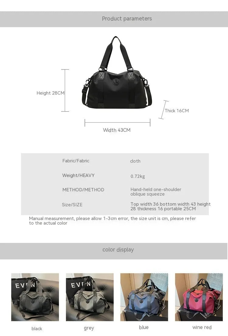 Large black waterproof Oxford cloth travel backpack with breathable straps and multiple compartments