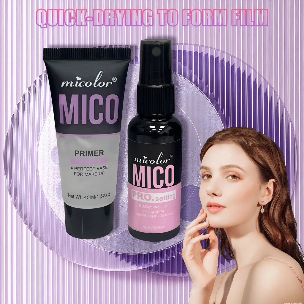 Makeup primer and final sealer spray set with 45ml and 40ml bottles